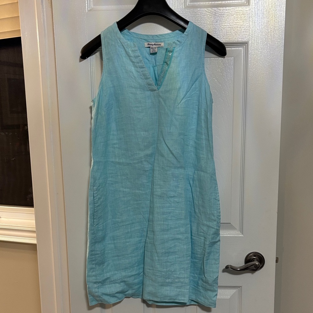 Tommy Bahama Aqua Blue Linen Dress
